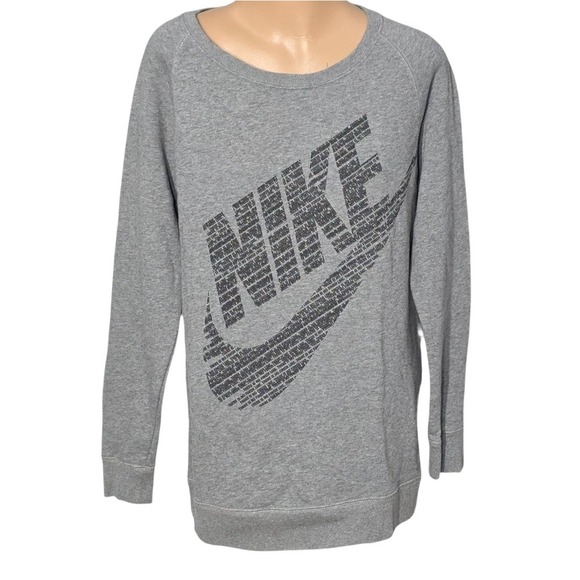 Nike Sweatshirt Womens Small Crewneck Pullover Swoosh 683735-091 - Picture 1 of 8